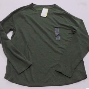 All in Motion Heathered Olive Green s Men's Merino Wool Long Sleeve Athletic top